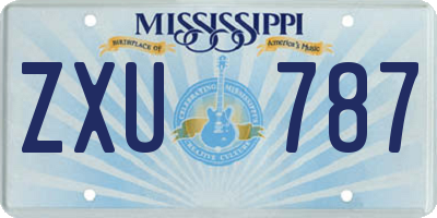 MS license plate ZXU787