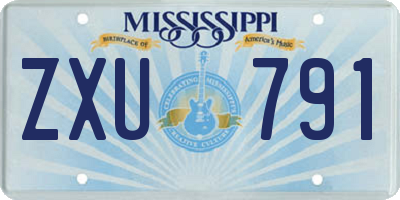 MS license plate ZXU791