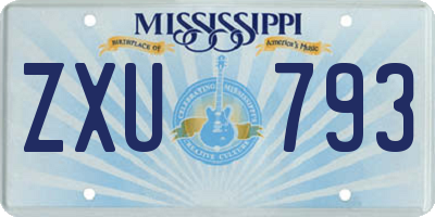 MS license plate ZXU793