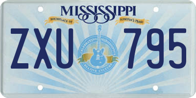 MS license plate ZXU795
