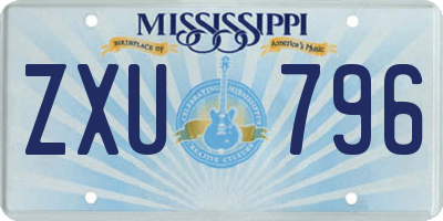 MS license plate ZXU796