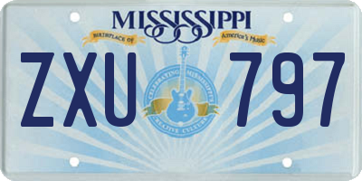 MS license plate ZXU797