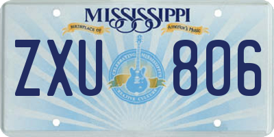 MS license plate ZXU806