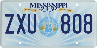 MS license plate ZXU808