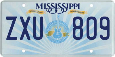 MS license plate ZXU809