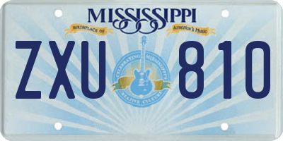 MS license plate ZXU810