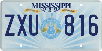 MS license plate ZXU816