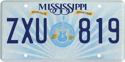MS license plate ZXU819