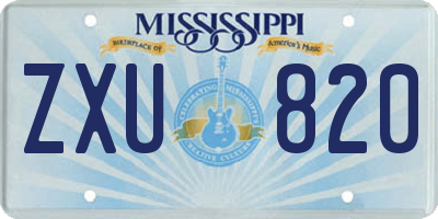 MS license plate ZXU820