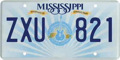 MS license plate ZXU821