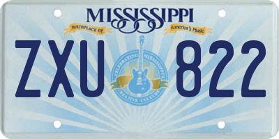 MS license plate ZXU822