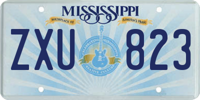 MS license plate ZXU823