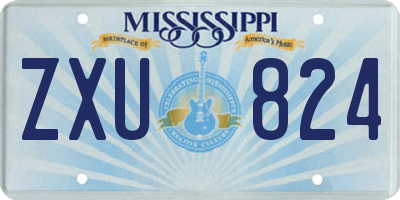 MS license plate ZXU824