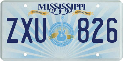 MS license plate ZXU826