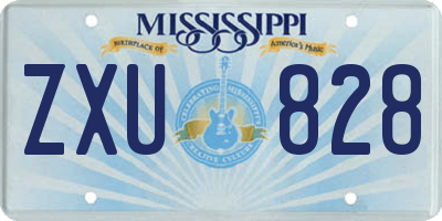 MS license plate ZXU828