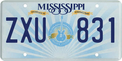 MS license plate ZXU831