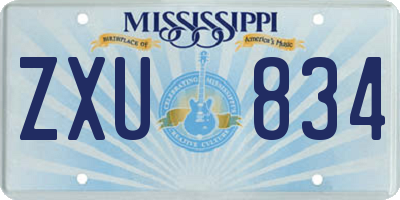 MS license plate ZXU834