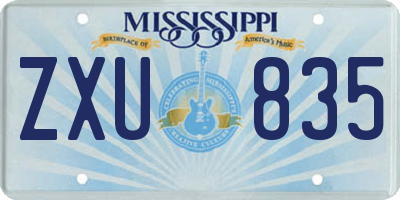 MS license plate ZXU835