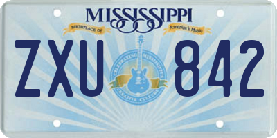 MS license plate ZXU842