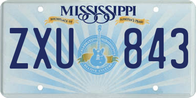MS license plate ZXU843