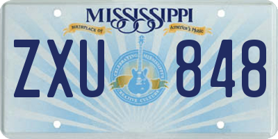 MS license plate ZXU848