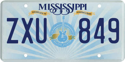 MS license plate ZXU849