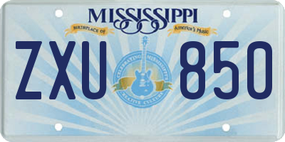 MS license plate ZXU850