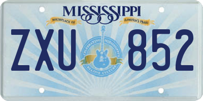MS license plate ZXU852