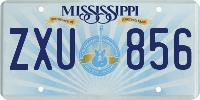 MS license plate ZXU856