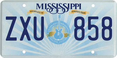 MS license plate ZXU858