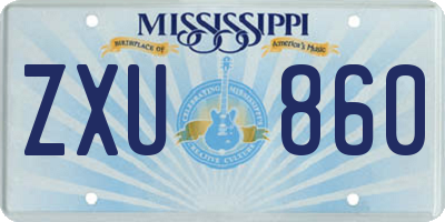MS license plate ZXU860