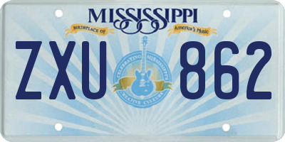 MS license plate ZXU862