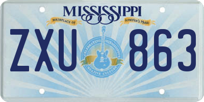 MS license plate ZXU863