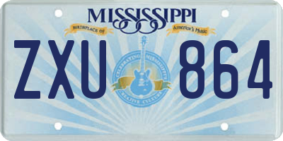 MS license plate ZXU864
