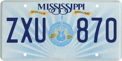 MS license plate ZXU870