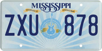 MS license plate ZXU878