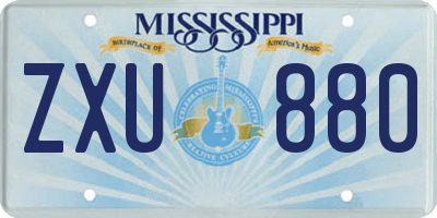 MS license plate ZXU880