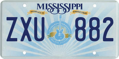 MS license plate ZXU882