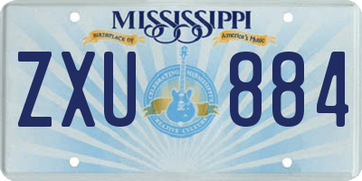 MS license plate ZXU884