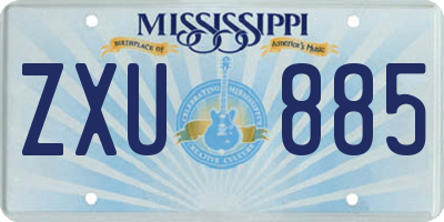 MS license plate ZXU885
