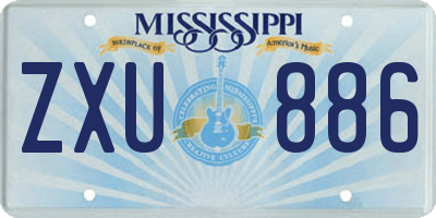 MS license plate ZXU886