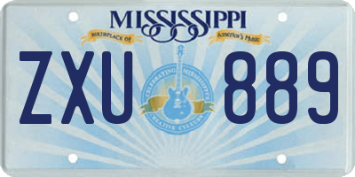 MS license plate ZXU889