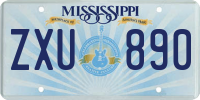 MS license plate ZXU890