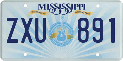 MS license plate ZXU891