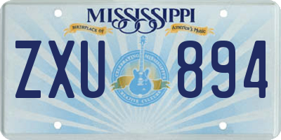 MS license plate ZXU894