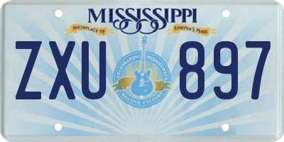 MS license plate ZXU897
