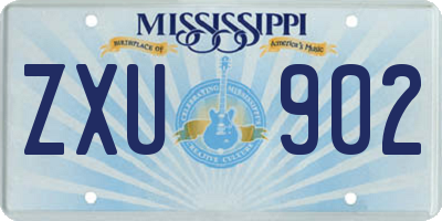 MS license plate ZXU902
