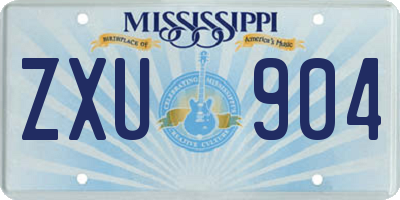MS license plate ZXU904