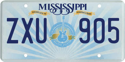 MS license plate ZXU905