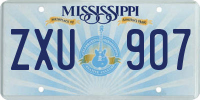 MS license plate ZXU907